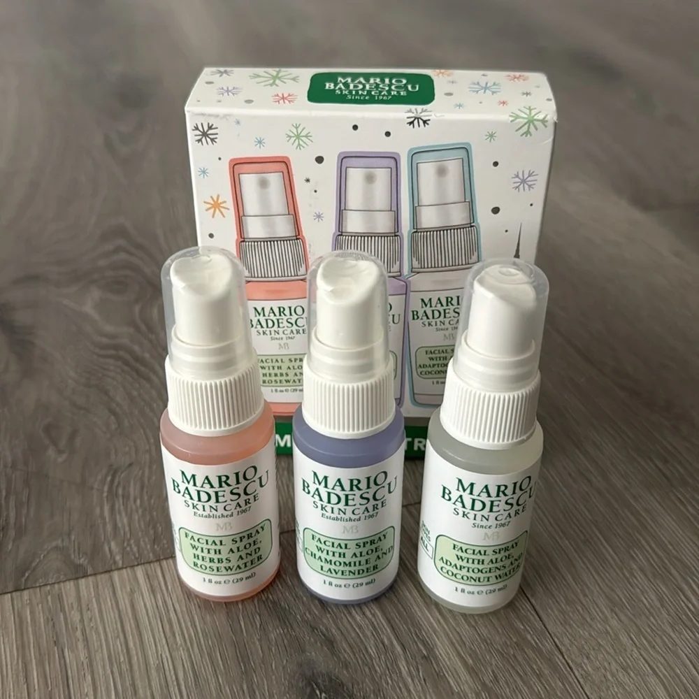 Mario Badescu Skin Care Trio Set Spritz, Mist, Glow, Facial Spray Set of 3